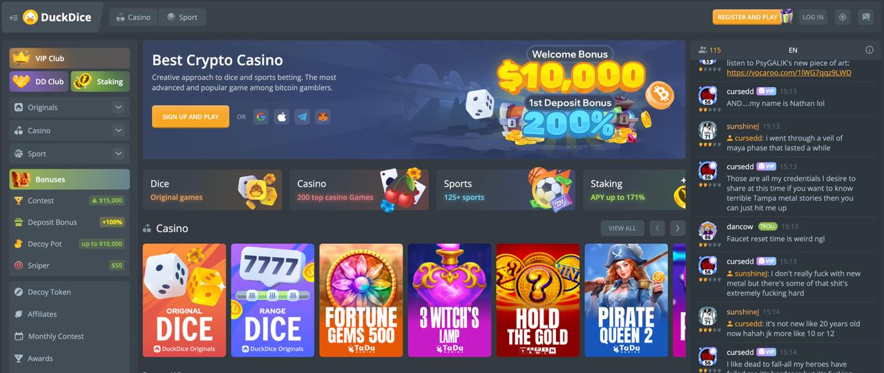 Dive Into Excitement with Duckdice Live Casino